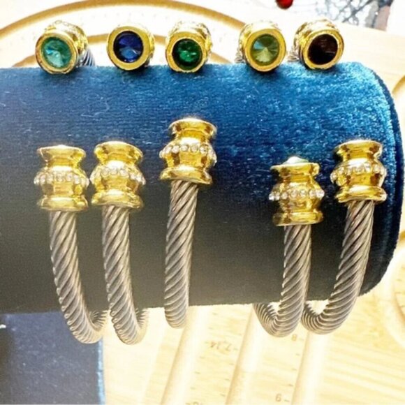 Silver bangle cuff Maxi big  bracelet maximalist statement - Picture 2 of 7